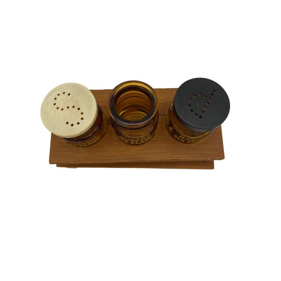 Vintage Six Flags Salt & Pepper Shaker Toothpick Holder and Picnic Table Stand - Picture 2 of 9